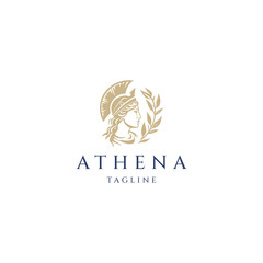 Fototapeta na wymiar Athena the goddess vector logo design