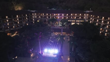 Aerial video above Dreams Las Mareas resort. Costa Rica