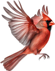 Watercolor of a Northern Cardinal bird clipart. - obrazy, fototapety, plakaty