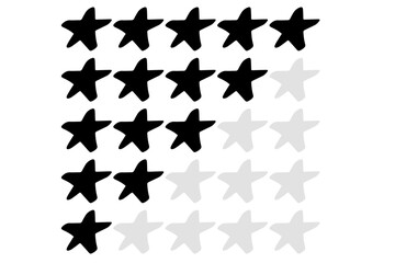 手書きの星の口コミやレビュー用のイラスト素材