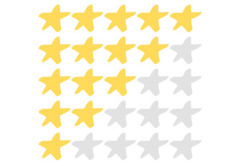 手書きの星の口コミやレビュー用のイラスト素材