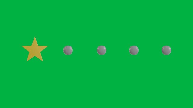 3d Animation Star Rating Green Screen 