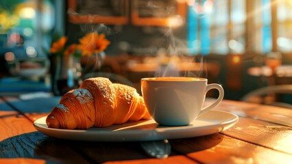 Caffeine Harmony: Savoring Coffee with Croissant