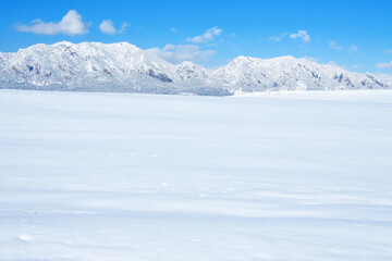 Mountain snow field