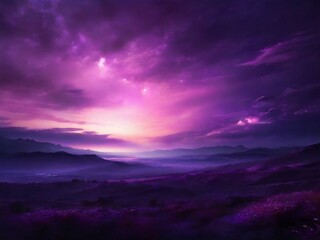 purple sky landscape. beautiful view for poster, social media, web. generative ai
