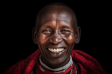 African Masai tribe man smiling happy face portrait