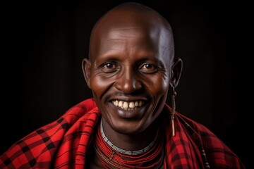 African Masai tribe man smiling happy face portrait