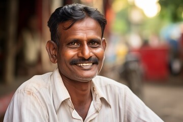 Indian man smiling happy face on a street - 755293172