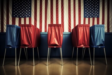 Voting booth in America US election - obrazy, fototapety, plakaty