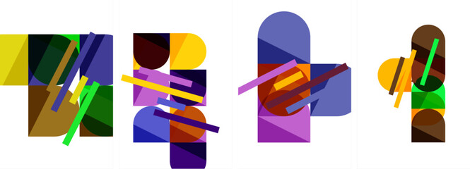 Geometric composition abstract background poster set for wallpaper, business card, cover, poster, banner, brochure, header, website