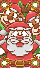 Original hand drawn cartoon Christmas illustration poster material
