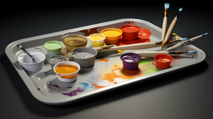 Obraz na płótnie Canvas Paint tray liner facilitating easy cleanup
