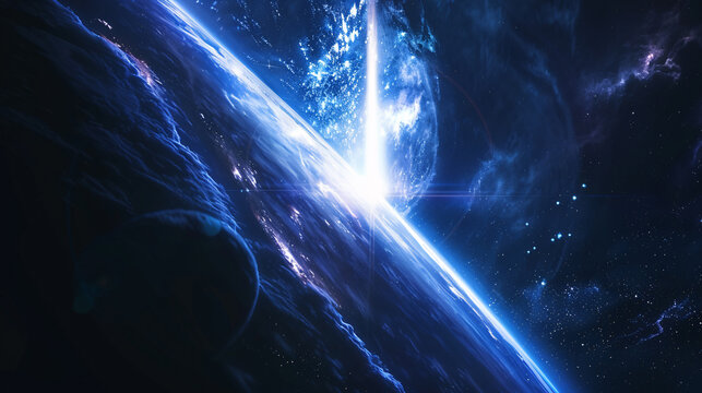 Cosmic ray space-time tunnel abstract background

