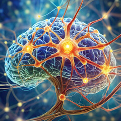 3d illustration of neurons