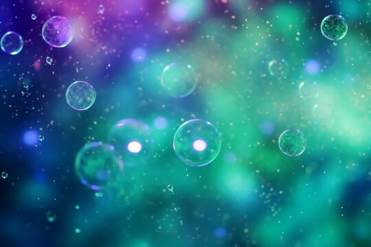 Colorful Bubbles Floating on Air