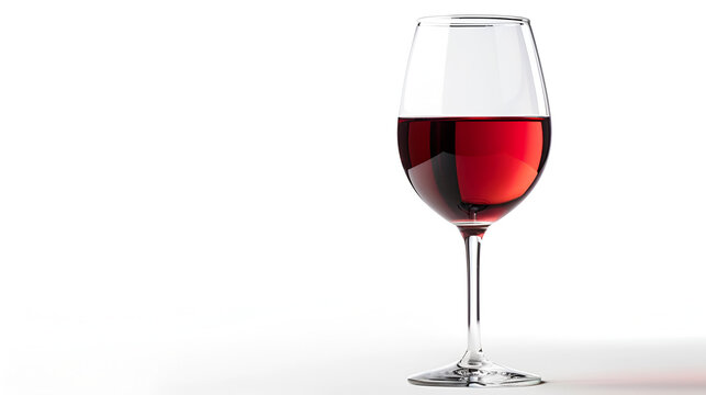 Red wine in a glass isolated on white background copy space. generative ai
