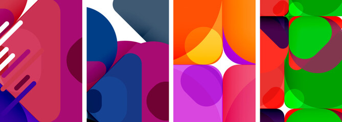 Colorful bright geometric abstract compositions for wallpaper, business card, cover, poster, banner, brochure, header, website