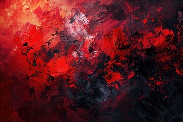 Abstract Red and Black Brushstrokes Texture - obrazy, fototapety, plakaty