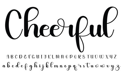 Best Alphabet Beautiful Signature Brush handwritten type font 3 - obrazy, fototapety, plakaty