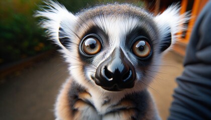 close up of lemur - obrazy, fototapety, plakaty