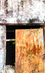 Rust of metals. Corrosive Rust on old iron. Background rusty texture as a panorama.
