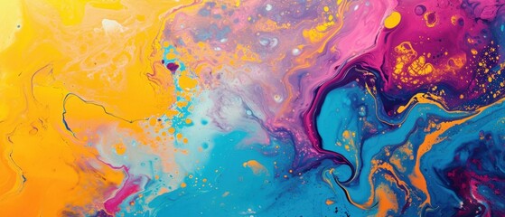 Colorful Abstract Paint Swirls Background