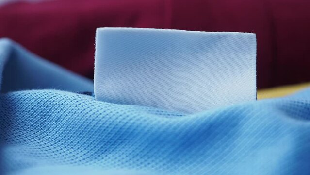 empty white label on a cloth 