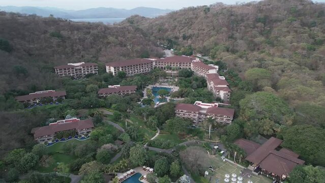 Aerial video over Playa El Jobo Costa Rica coastline