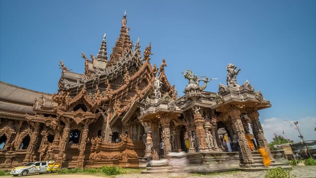 Thailand Pattaya Temple of Truth Sanctuary of Truth Time lapse, hyperlapse, Thailand - 10.01.2024