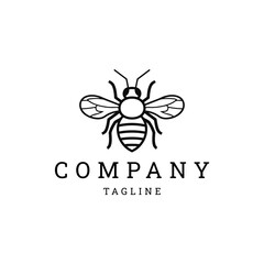 Honey bee logo design icon template