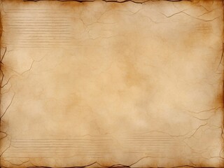 Old parchment paper sheet ancient vintage texture background with cracked edges Illustration.
