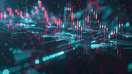 Obraz premium Digital technology-themed background, Currency, and Stock Exchange Charts. Trading background, data processing speed background. Created with Generative AI.