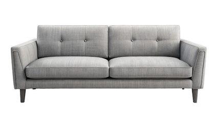 Grey Leather Sofa in White Room