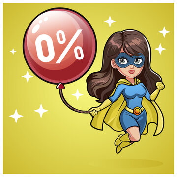Heroina estilo cartoon com ba...