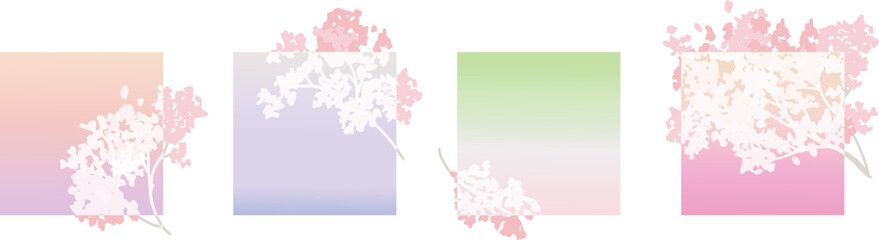 春の桜の木背景。綺麗なグラデーションカラーの桜背景。桜のベクターイラスト。Spring cherry blossom tree background. Beautiful gradient color cherry blossom background. Vector illustration of cherry blossoms.