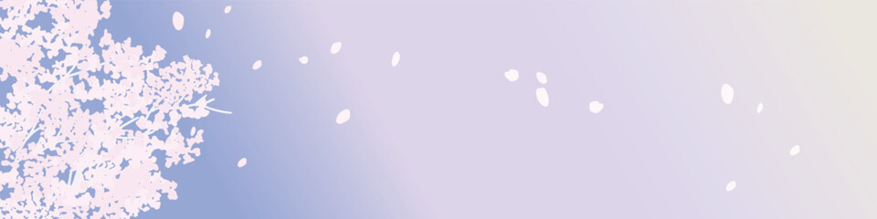 Obraz na płótnie Canvas 春の桜の木背景。綺麗なグラデーションカラーの桜背景。桜のベクターイラスト。Spring cherry blossom tree background. Beautiful gradient color cherry blossom background. Vector illustration of cherry blossoms.