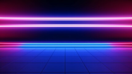 abstract panoramic background with line neon light