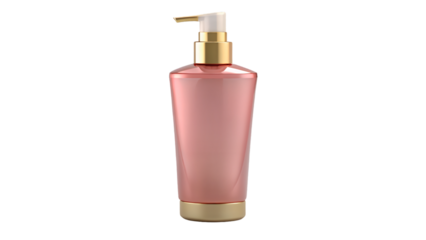 Pink cosmetic bottle isolated on white background