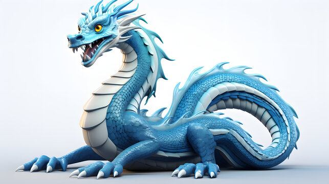 Sea Serpent Dragon 3d Rendering Cartoon