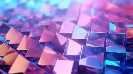 Obraz premium Digital Pink purple gold bright tone mosaic square geometric poster web page PPT background with Generative