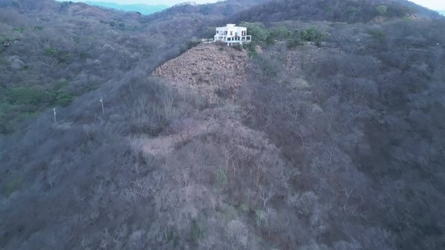 Aerial video over Playa El Jobo Costa Rica coastline