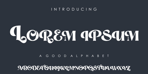  Elegant Lorem ipsum logo and fashion alphabet font. Creative Minimal modern urban sport fashion futuristic font. vector illustration