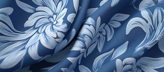wave floral pattern cloth, flower, motif 12 - obrazy, fototapety, plakaty