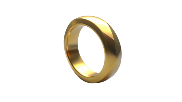 gold wedding rings symbolizing love and marriage, isolated in 3D