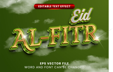 Eid mubarak islamic 3d editable vector text effect. Ramadan mubarak text style