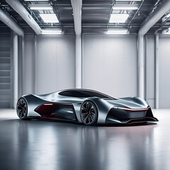 futuristic electric sport fast car chassis - obrazy, fototapety, plakaty