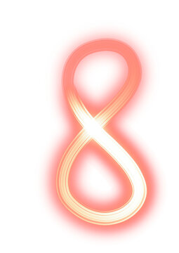 Red infinity sign on white background. Eight