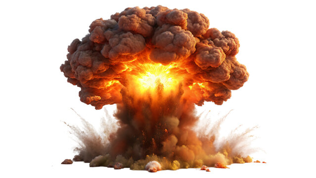 Explode Bursting on White Background