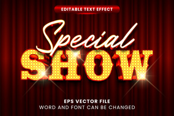 Special show retro vintage 3d editable vector text effect