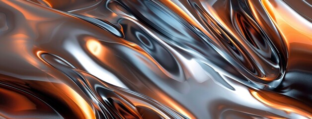 Abstract Metallic Waves Background